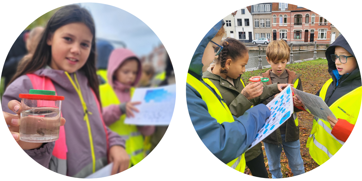 The first schoolworkshop about water in the Reien for Blue4Green in Bruges.