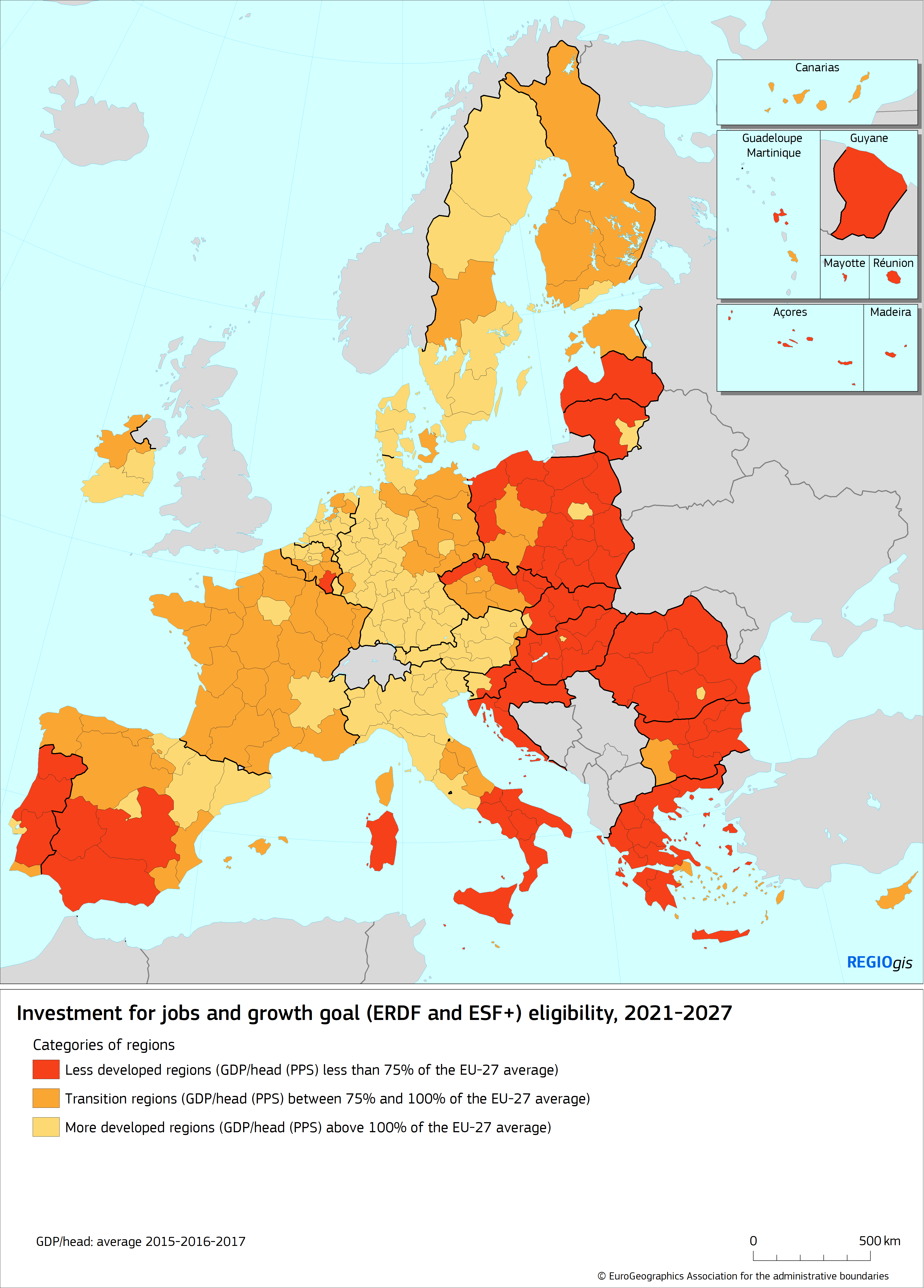 less developed and transition regions