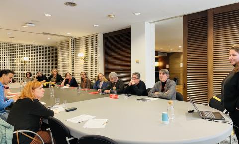 Elena Argelich during the institutional welcome at the AMB