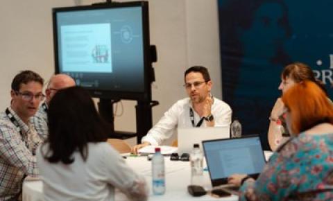 Group work during a plenary session.