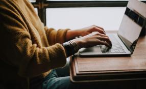Person on a computer