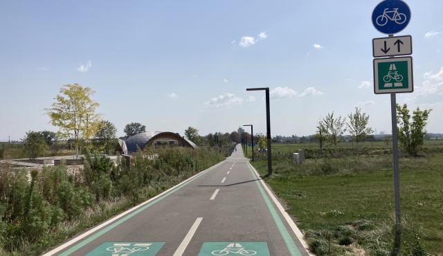 Fahrradstraße im Spinelli-Quartier in Mannheim