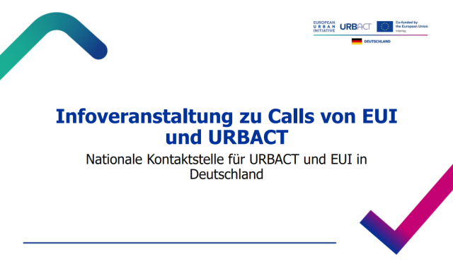 Infoveranstaltung zu Calls von EUI und URBACT