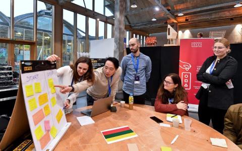 group working on a capacity building exercise