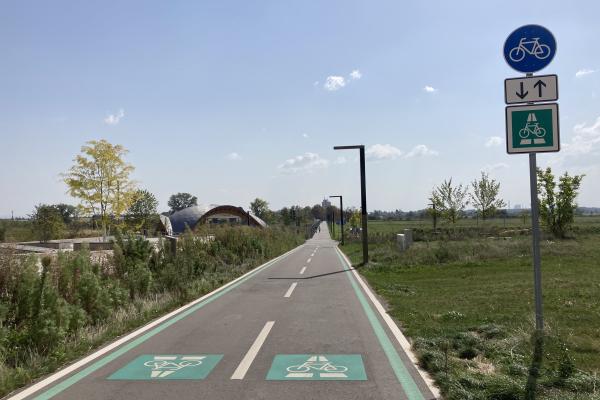 Fahrradstraße im Spinelli-Quartier in Mannheim