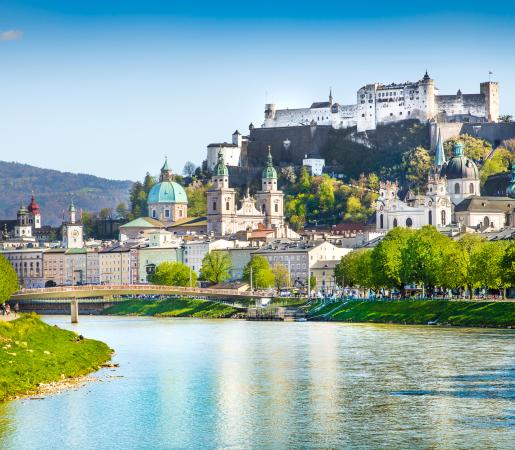 Picture of Salzburg over the Salzach Copyright Shutterstock/canadastock